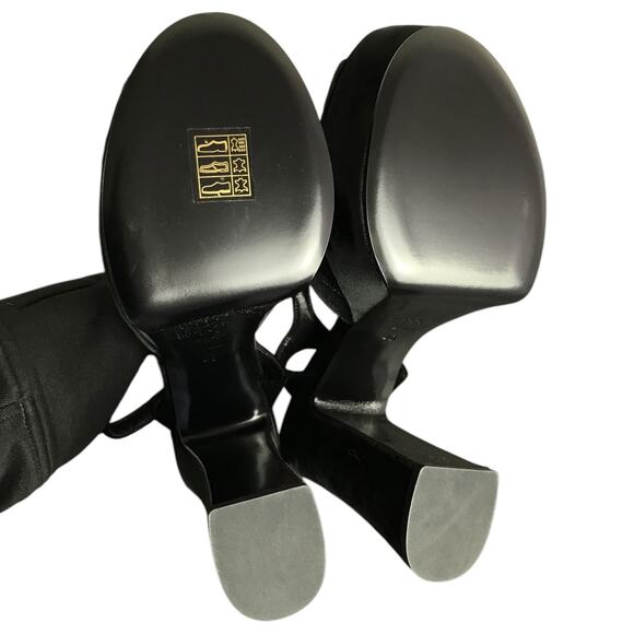 Saint Laurent Crushed Velvet Farrah Platform Sandals Womens US10 EU 40 Black NEW - Picture 10 of 10